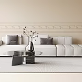 Modern sofa coffee table combination 3d model