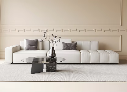 Modern sofa coffee table combination 3d model