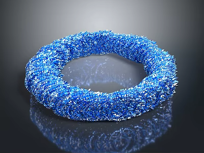 Blue Sparkling Decorative Circular Ornament With Glittering Texture and Shiny Surface 3d model