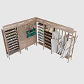 Wooden Display Cabinet Displaying Art Supplies Poster Colours Markers Pastels Brushes And Canvases