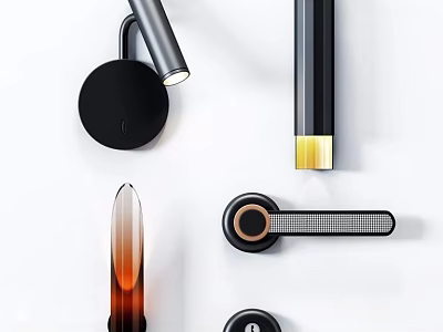 Modern Wall Lamps With Sleek Black Metal Design And Various Stylish Shapes 3d model