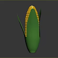 Fresh Natural Ripe Yellow Corn With Green Husks Against Gray Background