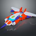 Vibrant Toy Aircraft Model Featuring Orange White Blue Colors Streamlined Shape And Pointed Wings 3d model