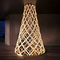 Modern Woven Tower Structure With Warm Lighting In Interior Space Design 3d model