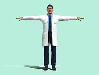 Doctor Realistic Man Modern Character Director Character Doctor Scientist Physician Chief Doctor Expert 3d model