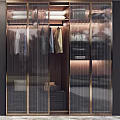 Modern Wardrobe Design With Glass Doors Clothing Internal Storage Organized Display Wooden And Metal Frames