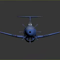 Blue Cartoon Airplane Model With Number 37 Propeller And Decorative Details