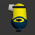Playful Minion Character With Yellow Body Large Goggles Blue Overalls Outstretched Arms Grinning Expression