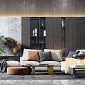 Modern sofa coffee table combination 3d model