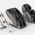 Modern Massage Chairs in Gray and Black with Accessory Stand and Parts