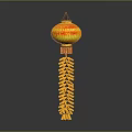 Traditional Chinese Woven Lantern With Yellow Red Color And Decorative Tassel Bottom