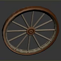 Car Wheel Automotive Part With Orange Rim Beige Spokes And Central Hub