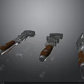 Adjustable Wrenches Three Pieces With Metal Body And Wooden Handles