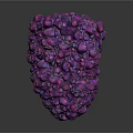 Unique Purple Wooden Stone Decorative Sculpture With Bumpy Textured Surface