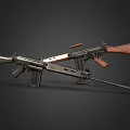Vintage Military Rifle With Wooden Stock Metal Barrel And Detachable Magazine