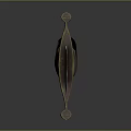 Sharp Black Blade Weapon With Golden Accents Textured Handle And Reflective Surface 3d model
