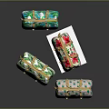 Stylish Handbags with Tropical Leaf and Pineapple Prints Golden Handles and Vibrant Colors