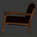 Stylish Wooden Frame Armchair With Deep Brown Upholstery And Modern Design