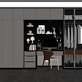 Modern Home Office Desk With Gray Cabinets Open Shelves Chair And Decorations