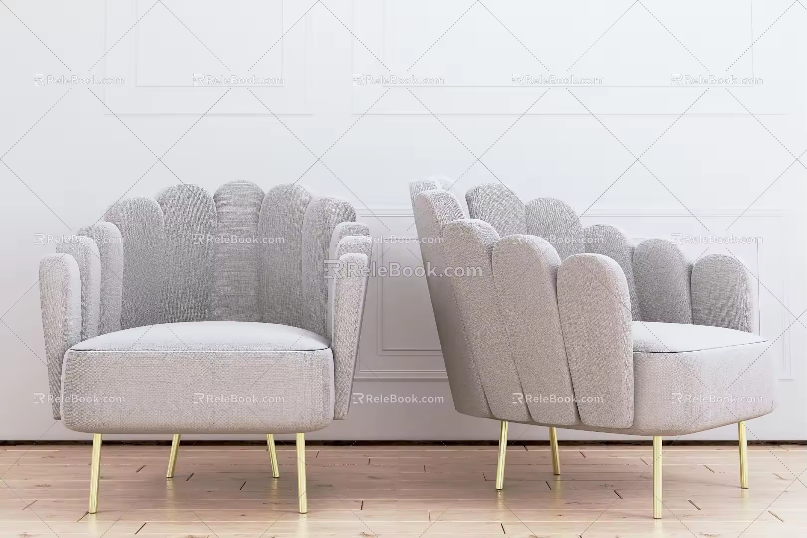 Modern Single Sofa Fabric Single Sofa 3d model