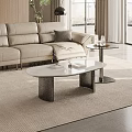 Modern Living Room Coffee Table With Marble Top And Metal Base And Decorative Books