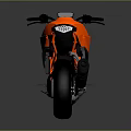 Orange And Black Modern Sporty Motorcycle With Stylish Frame And Wheels