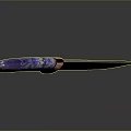 Handcrafted Decorative Knife With Purple Handle Colorful Accents And Engraved Steel Blade