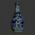 Blue and White Porcelain Vase With Traditional Floral Patterns And Glazed Surface