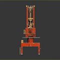Red Industrial Crane Equipment With Extendable Boom And Stable Base For Heavy Lifting 3d model