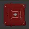 Red Cube Shaped Storage Container For Household Daily Supplies With Structured Design 3d model