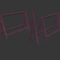 Two Sturdy Wooden A Frame Supports With Cross Bars And Stable Base