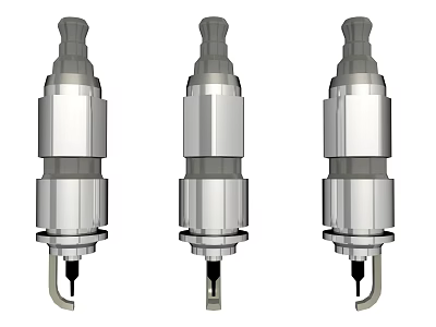 Three Silver Metal Hardware Tools With Precision Engineered Parts And Hooks 3d model