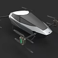 Advanced Futuristic Flying Drone With Four Rotors And Sleek Silver Body