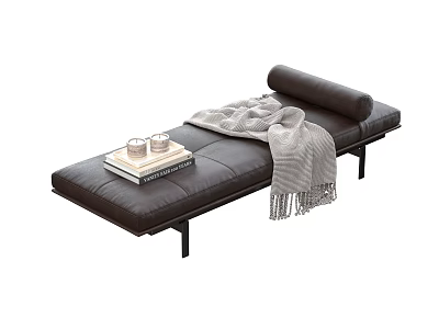 Modern bed end stool 3d model
