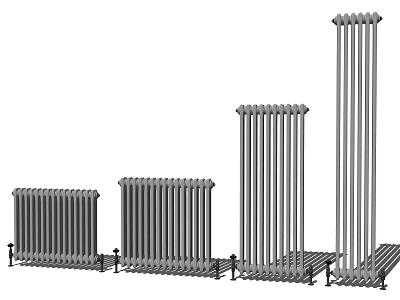 Different Types of Home Heating Radiators with Various Designs and Sizes 3d model