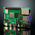 Raspberry Pi Development Board With Green Circuit GPIO Pins HDMI USB Ports 3d model