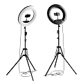 Medical Equipment Collection Featuring Tufted Massage Table Adjustable Lamp Rolling Cart And Round Lamp Stand