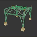 Industrial Metal Frame Structure With Concrete Bases And Support Beams 3d model