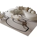 Modern Sofa Coffee Table Combination Curved Sofa Coffee Table 3d model