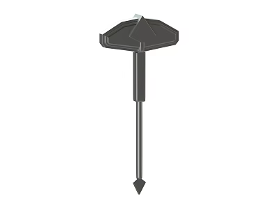 Hexagonal Head Hardware Tool With Slender Shank And Sharp Pointed Tip 3d model