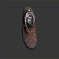 Brown High Top Suede Shoes With Orange Laces And Durable Orange Sole