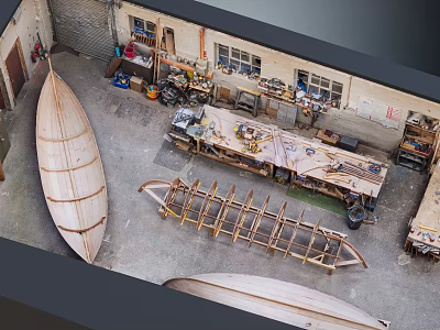 Modern Public Office Area with Open Workstations and Collaborative Workspaces 3d model