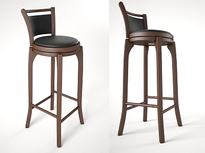 Bar Stool Bar Chair High Chair Stool Solid Wooden Chair High Wooden Chair Leisure Chair Bar Chair Stool 3d model