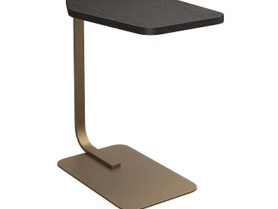 Modern Minimalist Side Table With Black Tabletop And Golden Metal Stand Square Base 3d model
