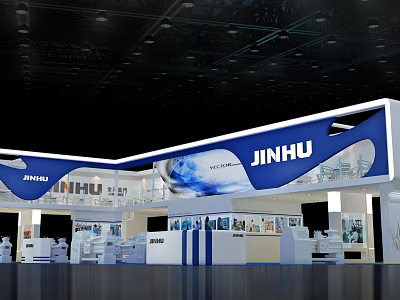 JINHU Exhibition Booth With Modern Design And Product Display Area 3d model