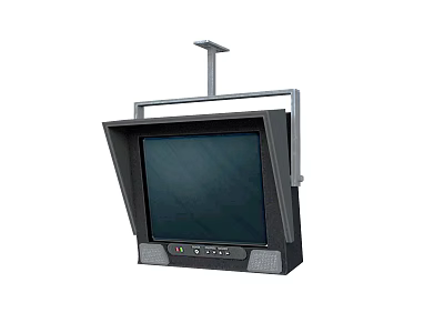 Hanging Television with Mounted Bracket and Control Panel on Screen 3d model