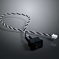 Black And White Braided Computer Cable With Connector Module And White Plug