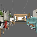 modern library 3d model