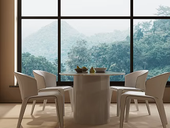 Modern Dining Table and Chair Modern Italian Dining Table and Chair Italian Dining Table and Chair Combination 3d model