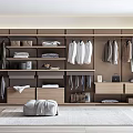 Modern Log Wardrobe Open Wardrobe Cloakroom Full-Face Wardrobe 3d model